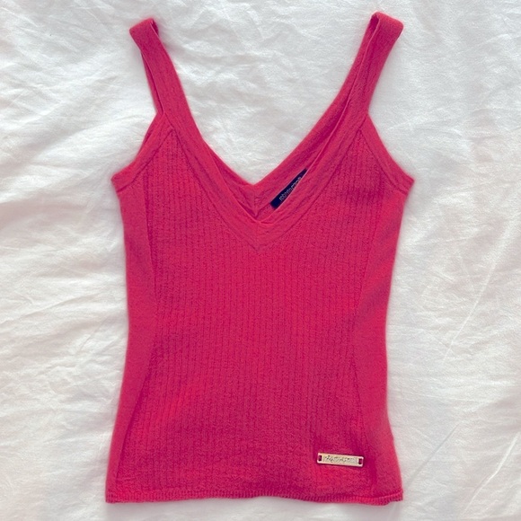 Roberto Cavalli 100% Cashmere Red Ribbed Women's Top - Picture 1 of 5